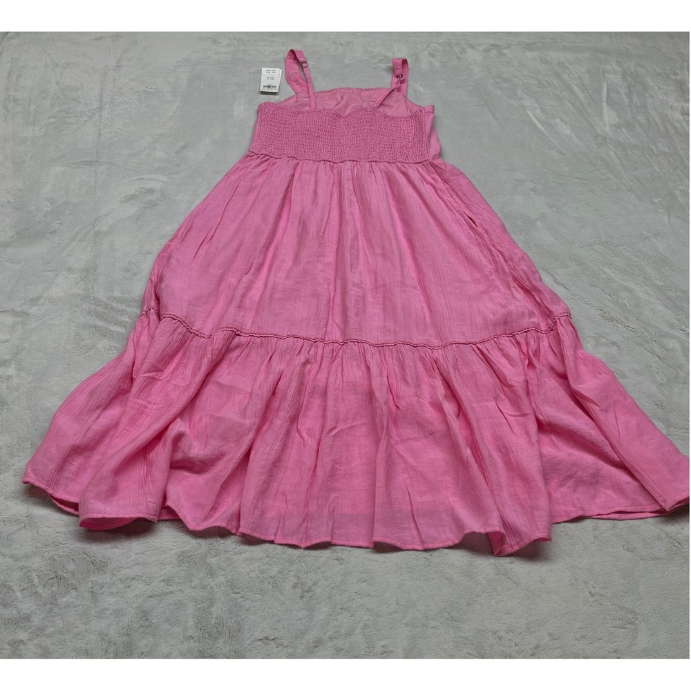 Abercrombie Kids Tiered Maxi Girls Dress 13/14 Pink Smocked Bow - Picture 6 of 13